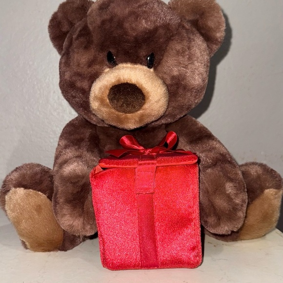 Plush Brown Bear with Red Gift Box - Picture 2 of 5